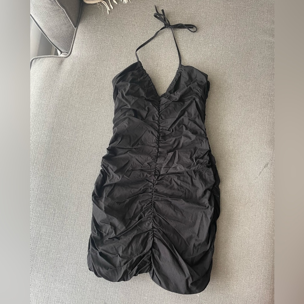 Glassons Black Ruched Backless Dress